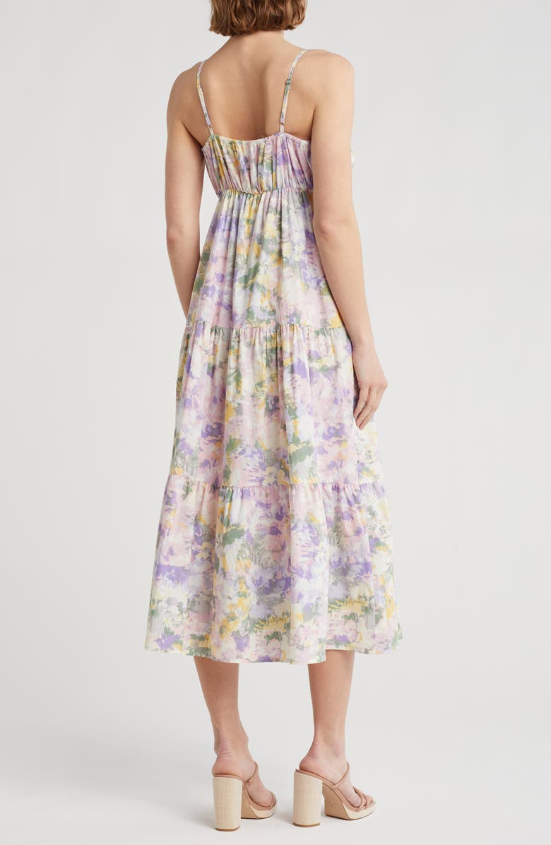 Tart Royan Empire Waist Organic Cotton Midi Dress, Alternate, color, Violet Tie Dye