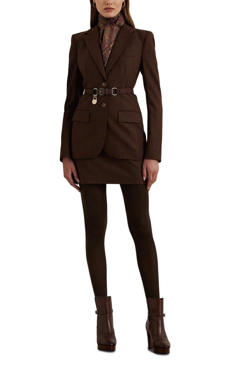 Lauren Ralph Lauren Yarn Dye High Waist Skirt, Alternate, color, Burgundy Multi