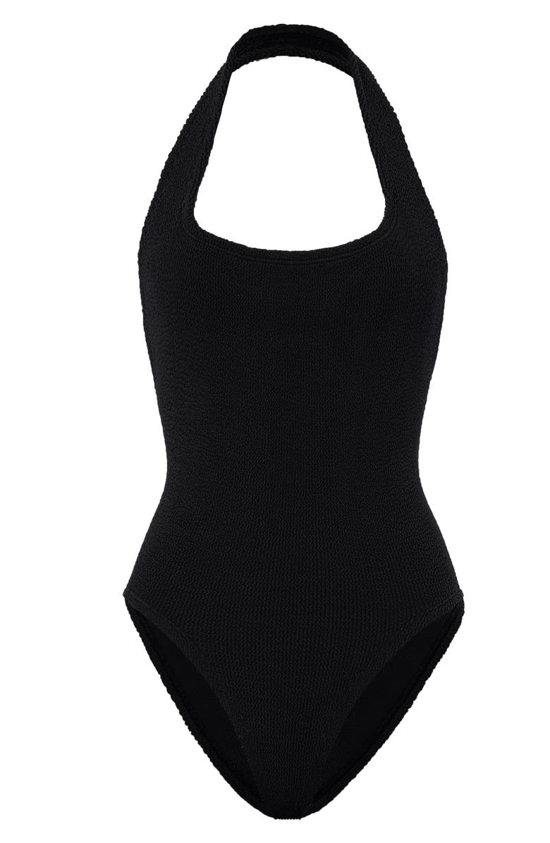 Hunza G Sandy Halter One-Piece Swimsuit, Alternate, color, Black