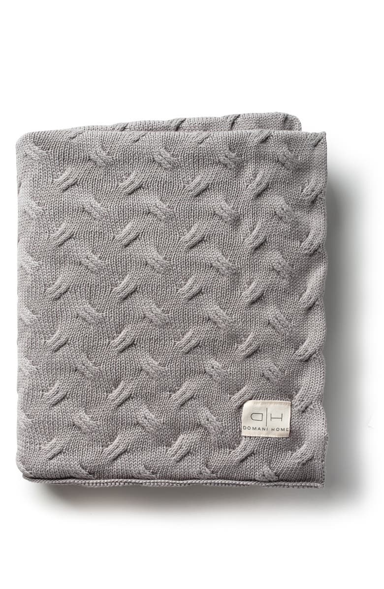 Domani Home Wave Knit Throw Blanket, Main, color, Gray