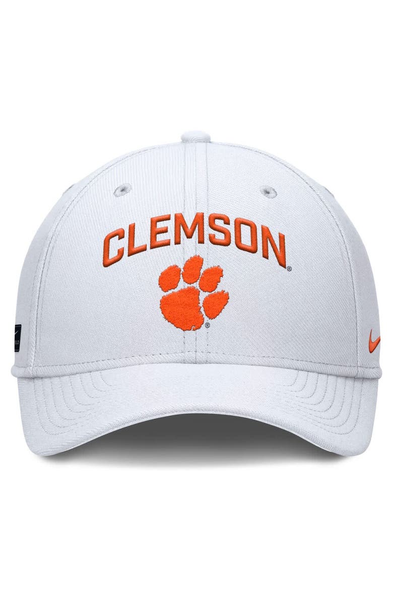 Nike Men's Nike White Clemson Tigers 2025 On-Field Rise Performance Flex Hat, Alternate, color,