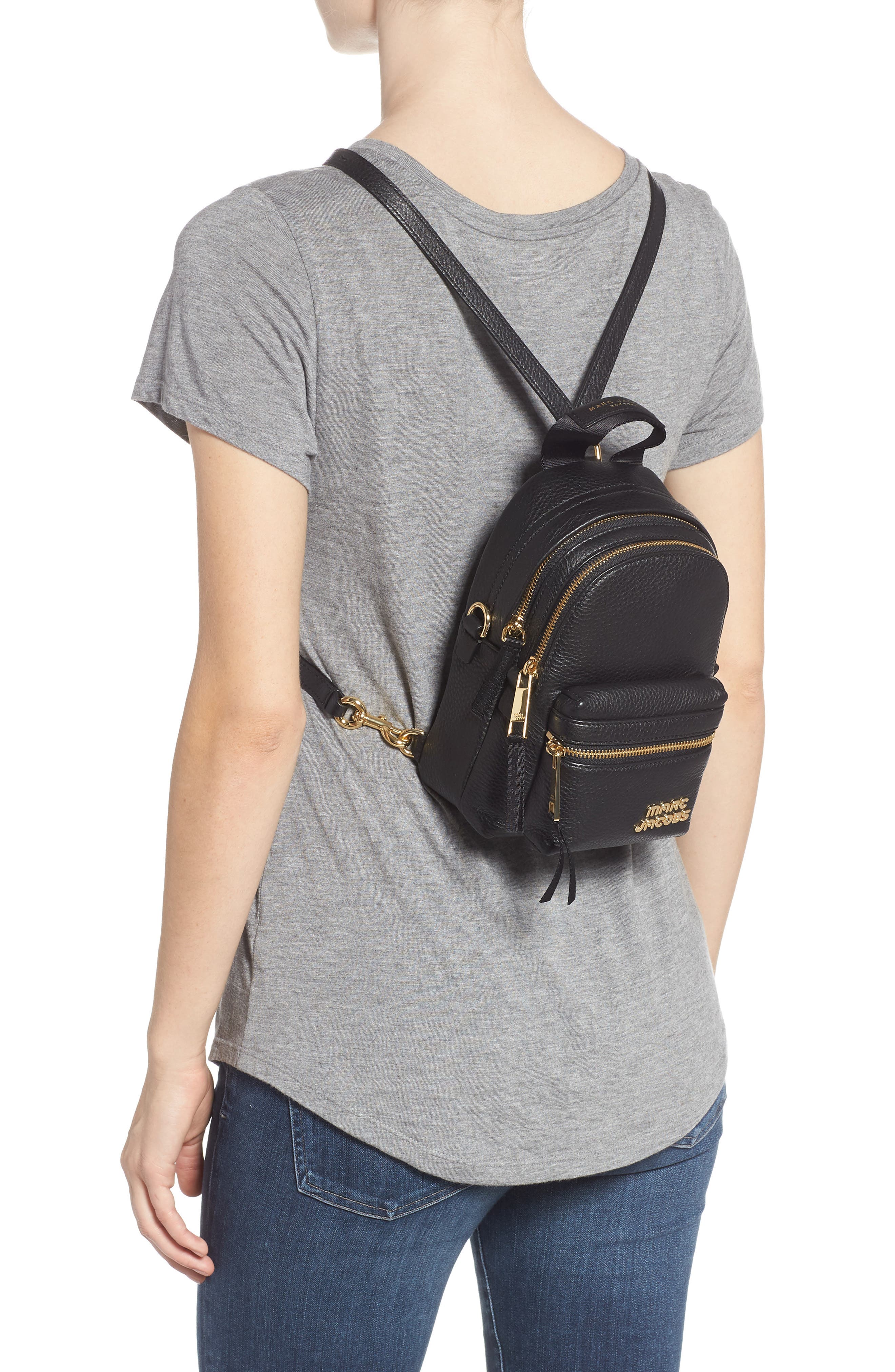 Marc Jacobs Mini Trek Leather Backpack, Alternate, color, 