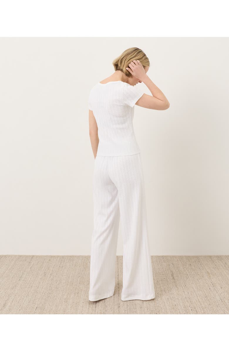 Pact Organic Cotton Pointelle Scoop Neck Tee, Alternate, color, White