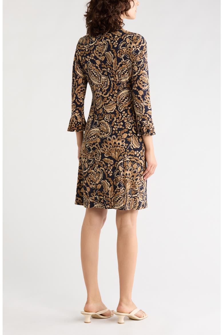 Paisley Long Sleeve Shift Dress, Alternate, color, MIDNT MULT
