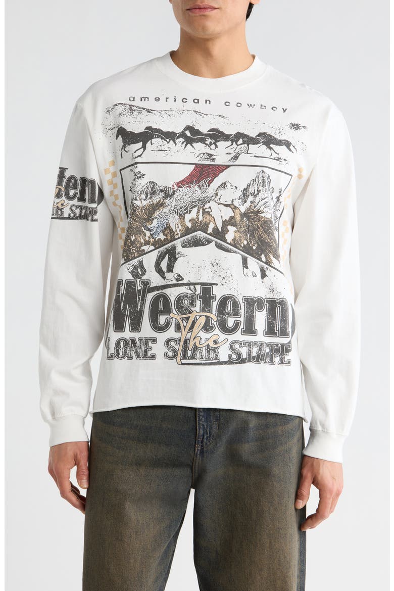 Western Long Sleeve Graphic T-Shirt, Main, color, WHITE
