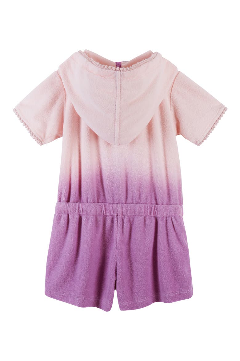 Ombré French Terry Cover-Up Hooded Romper, Alternate, color, PURPLE OMBRE