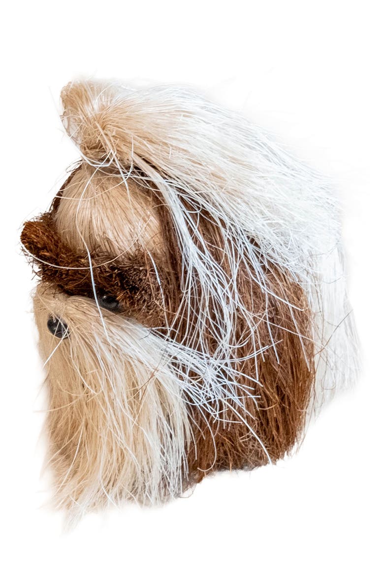 Shih Tzu Handwoven Ornament, Alternate, color, BROWN/ WHITE