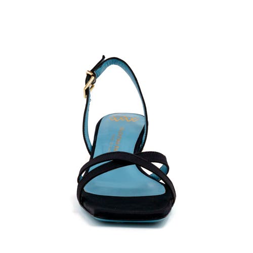 Valentina Rangoni Vulcano Halter Satin Sandal In Black Rosso