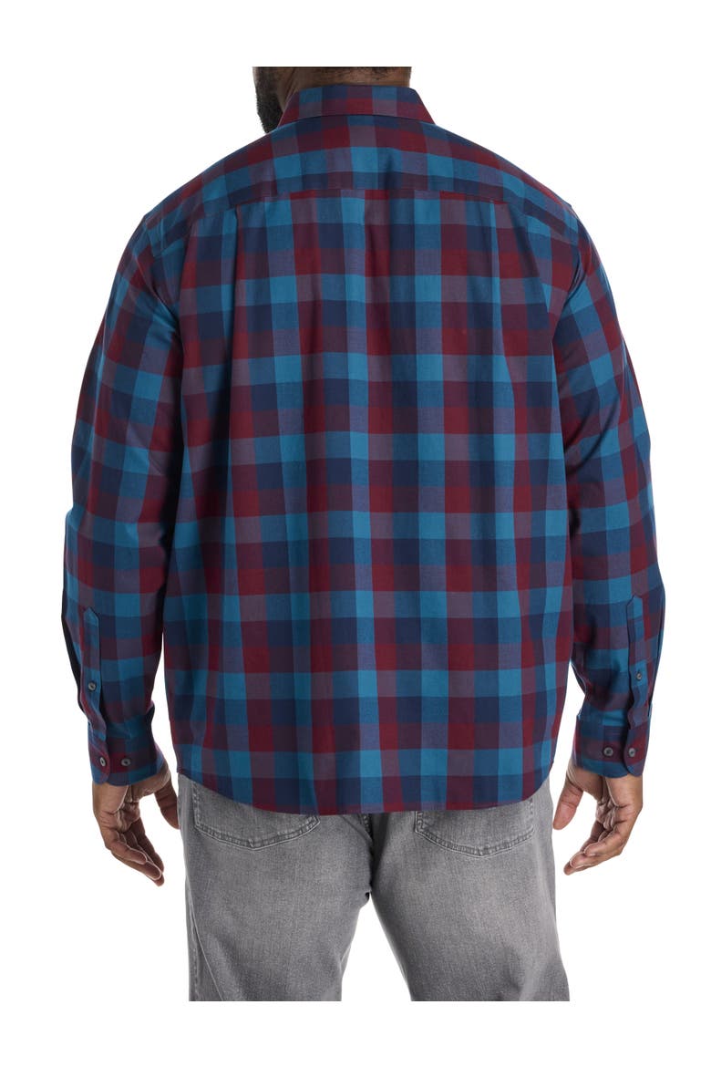 Big & Tall Heinrich Flannel Sport Shirt, Alternate, color, BLUE