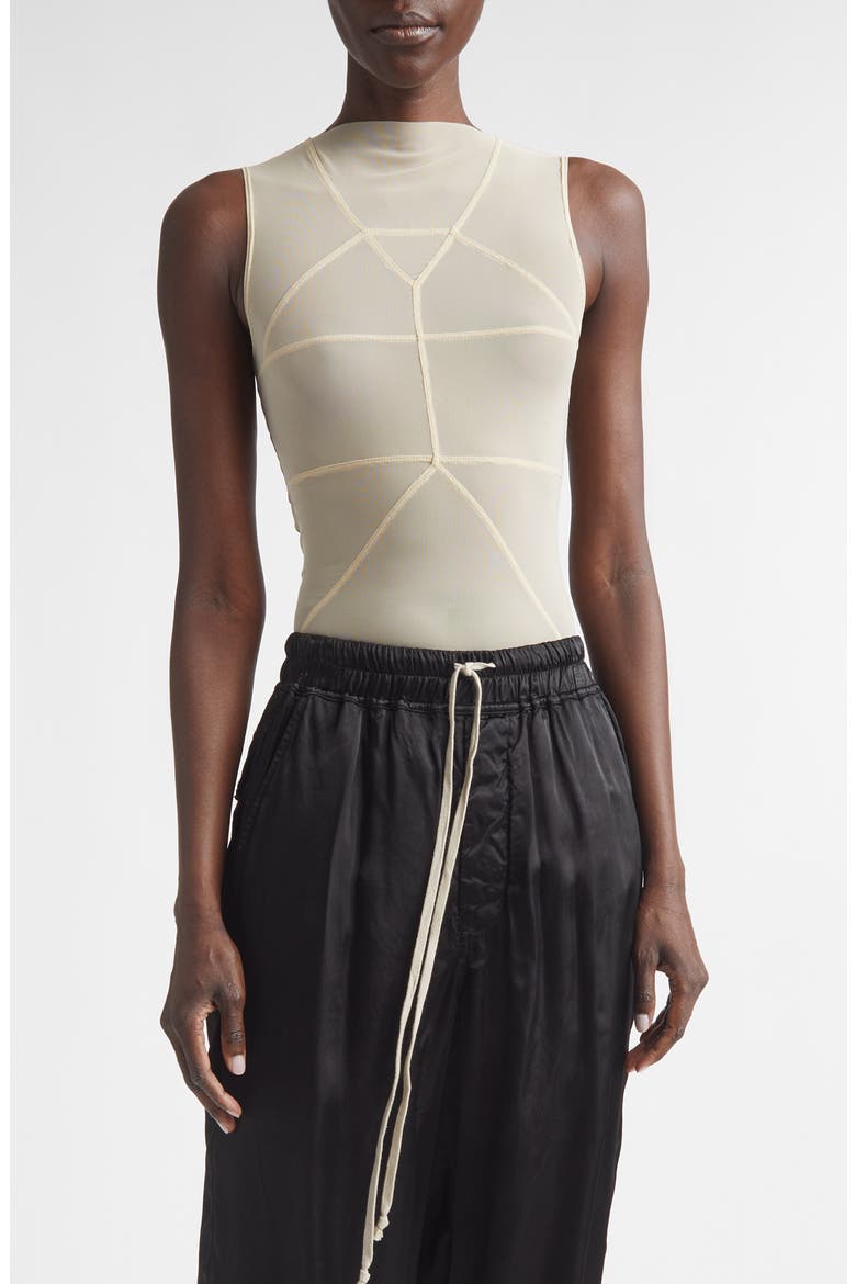 Temple Sleeveless Tulle Top, Main, color, SAND