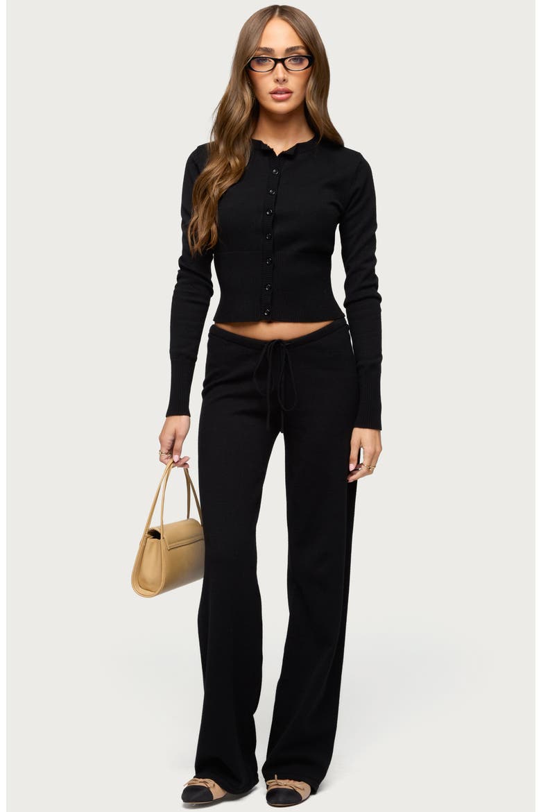 Montanna Low Rise Knit Drawstring Pants, Alternate, color, BLACK