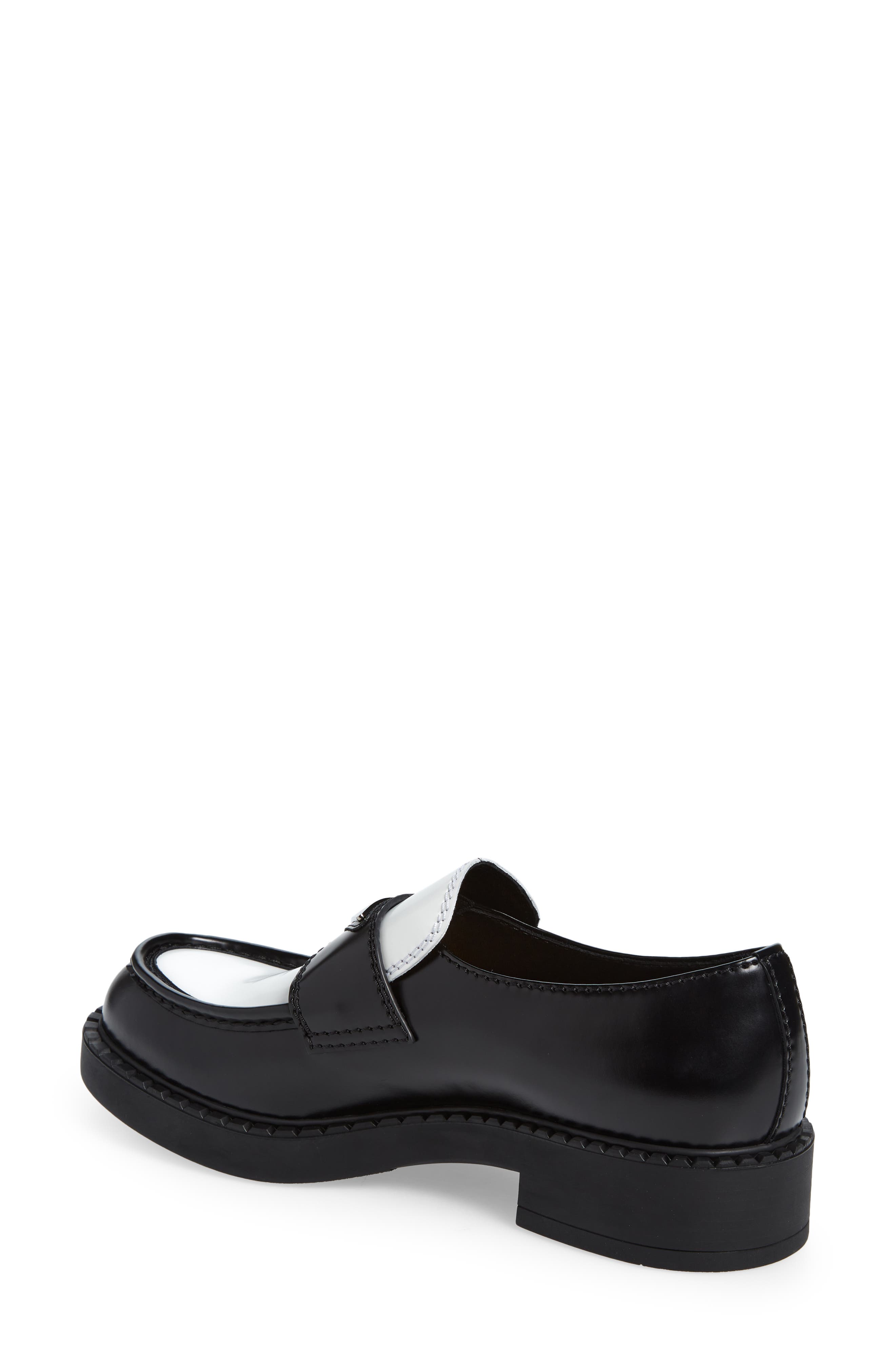 Prada Triangle Logo Loafer, Alternate, color, 