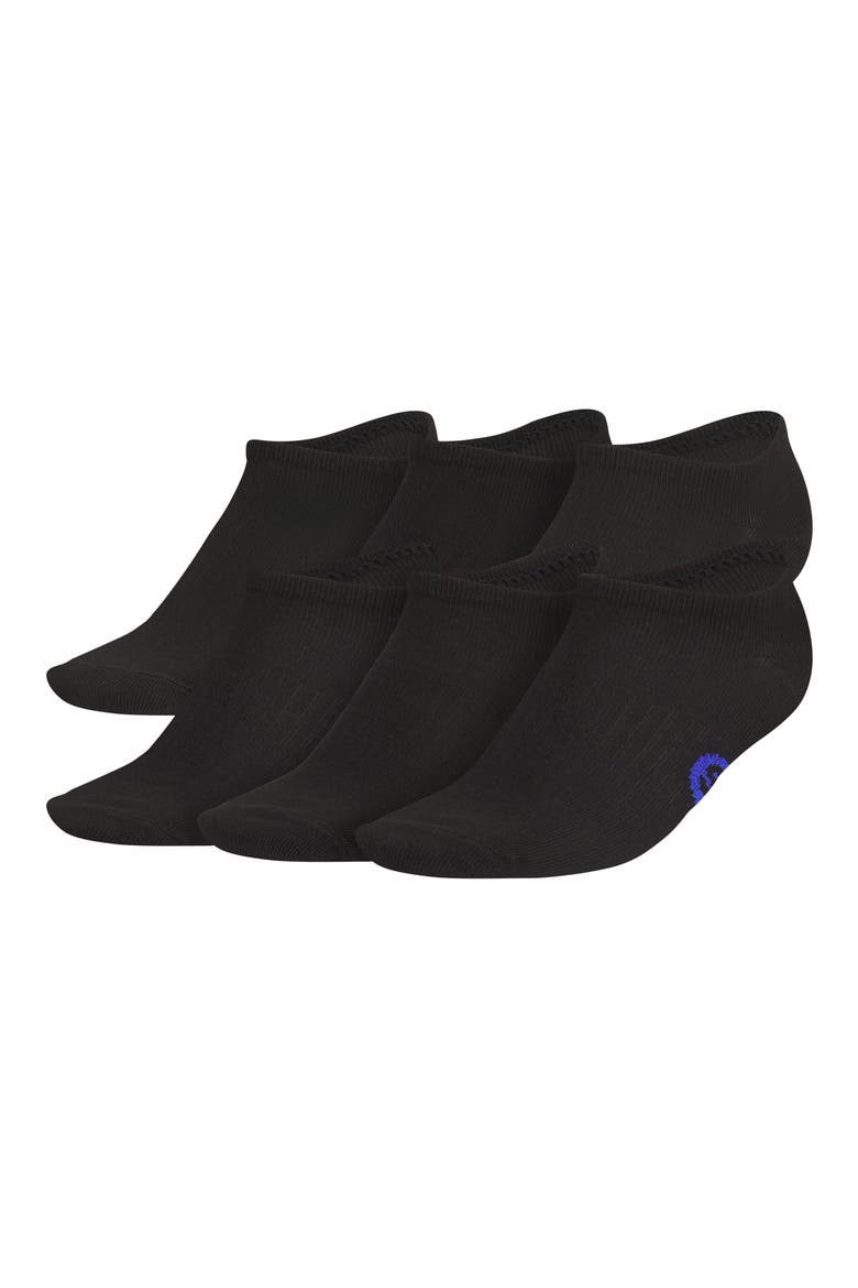 Kids' Superlite Classic 6-Pack No-Show Socks, Main, color, BLACK/ BRIGHT RED/ GREEN