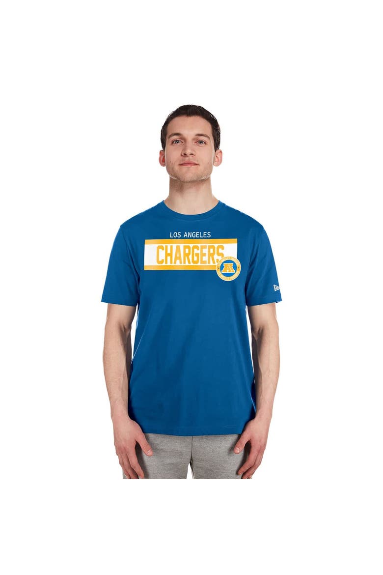 Men's New Era  Blue Los Angeles Chargers 3rd Down High Density Print T-Shirt, Alternate, color, Blue