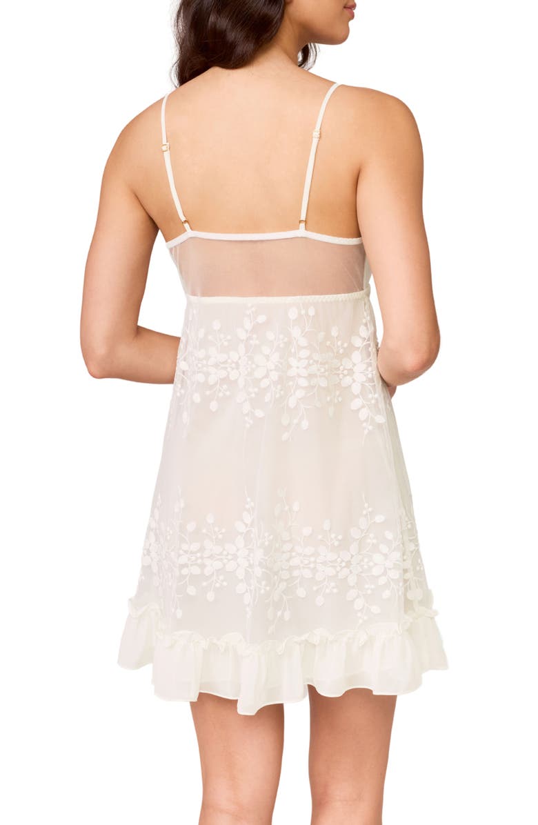 Rya Collection Tidal Embroidered Chiffon Chemise, Alternate, color, Ivory