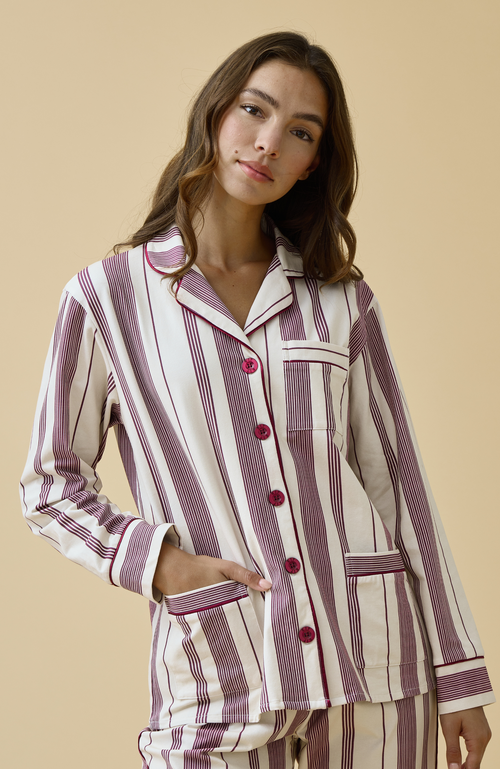 Kip. Kip Luxe Stretch Cotton Pajama Set In Multi