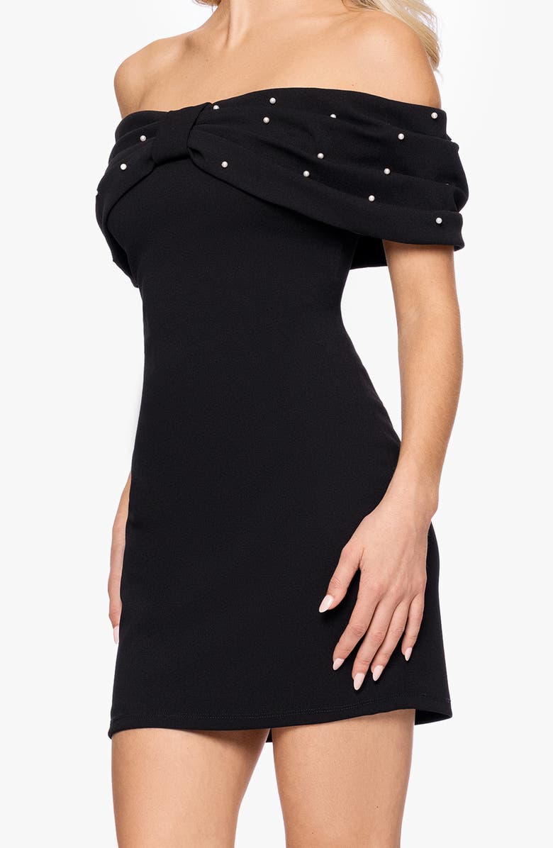 Blondie Nites Off-the-Shoulder Minidress, Alternate, color, Black