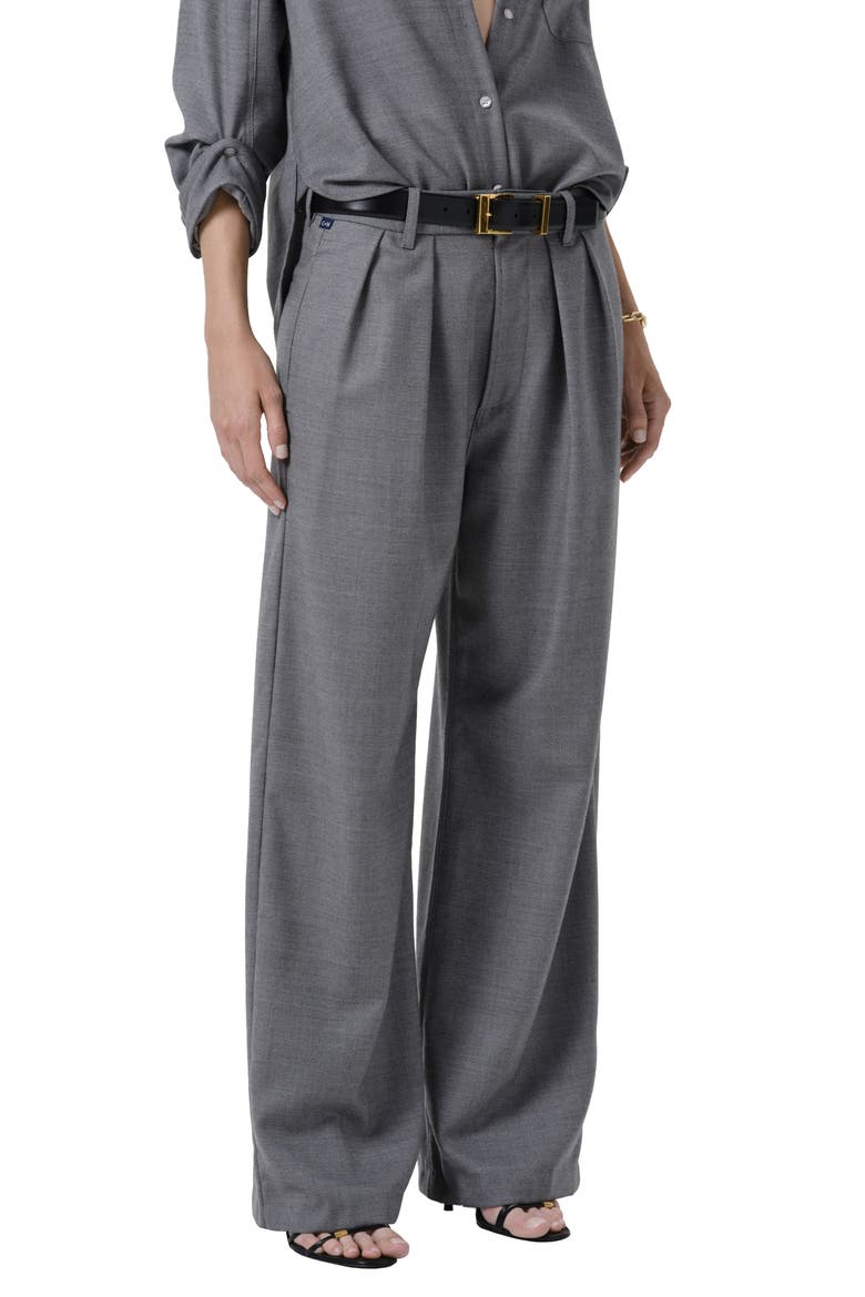 Ines Wool Wide Leg Trouser, Main, color, GRIS LT MD GREY