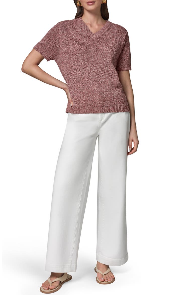 Cotton Blend V-Neck Sweater, Alternate, color, SUNBAKED MULTI