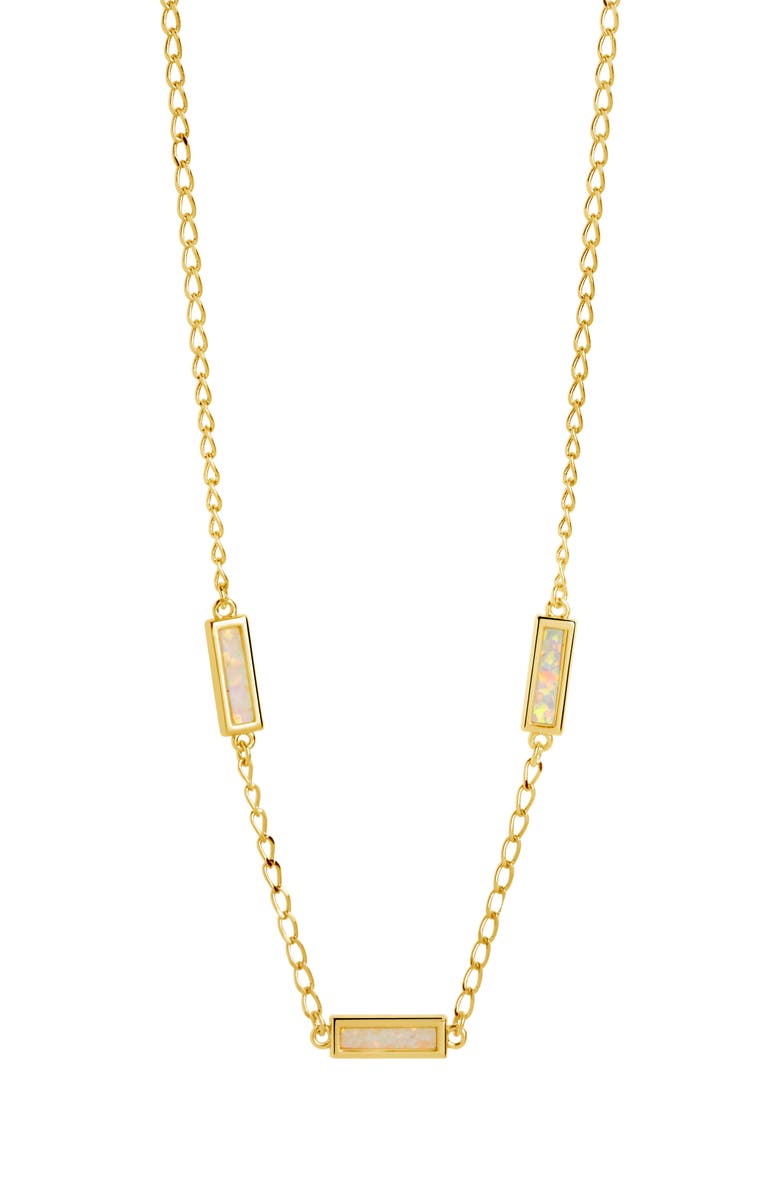 Sterling Forever Pavati Opal Necklace, Alternate, color, Gold