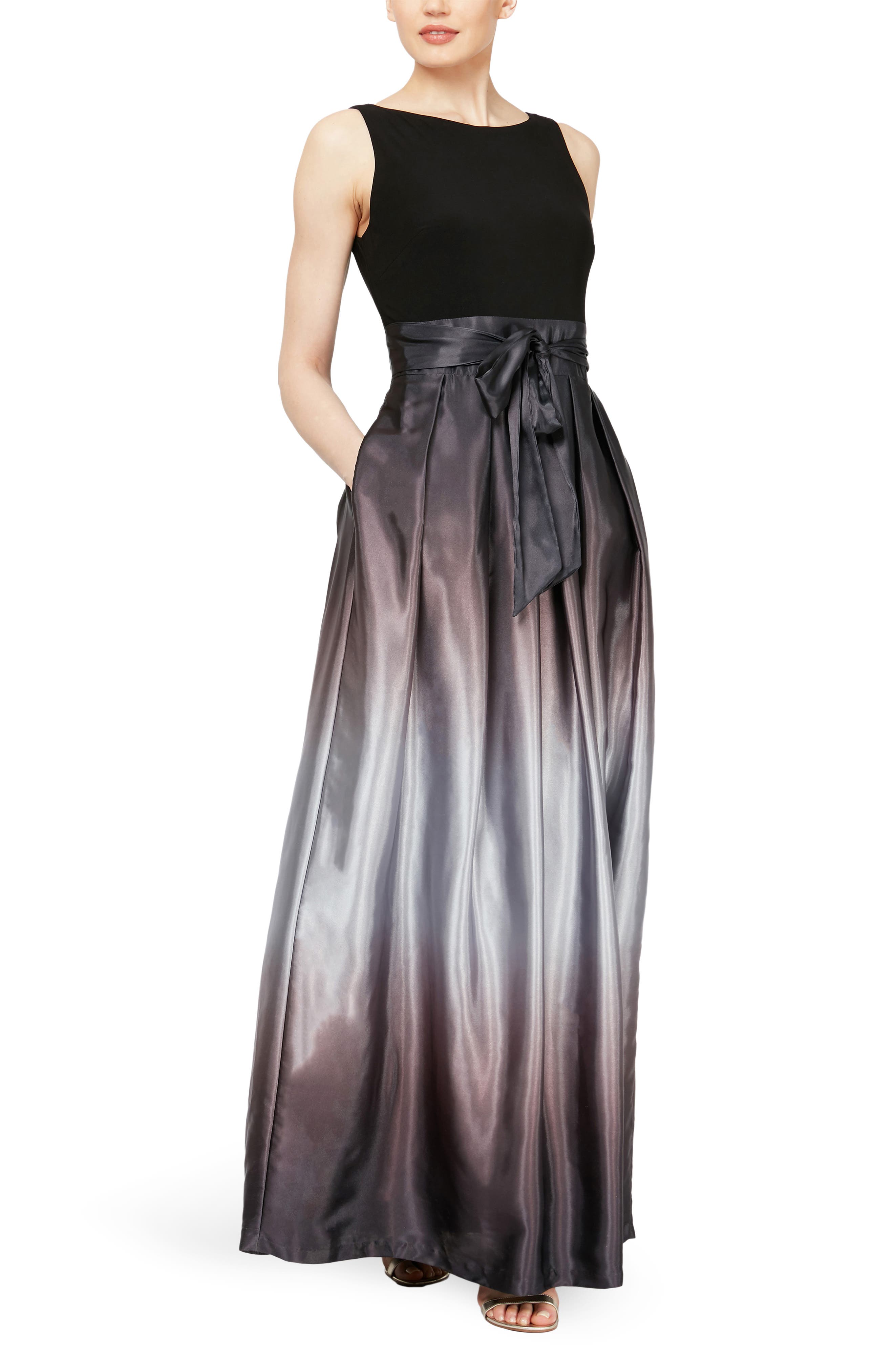 Ombre Satin Woven Gown