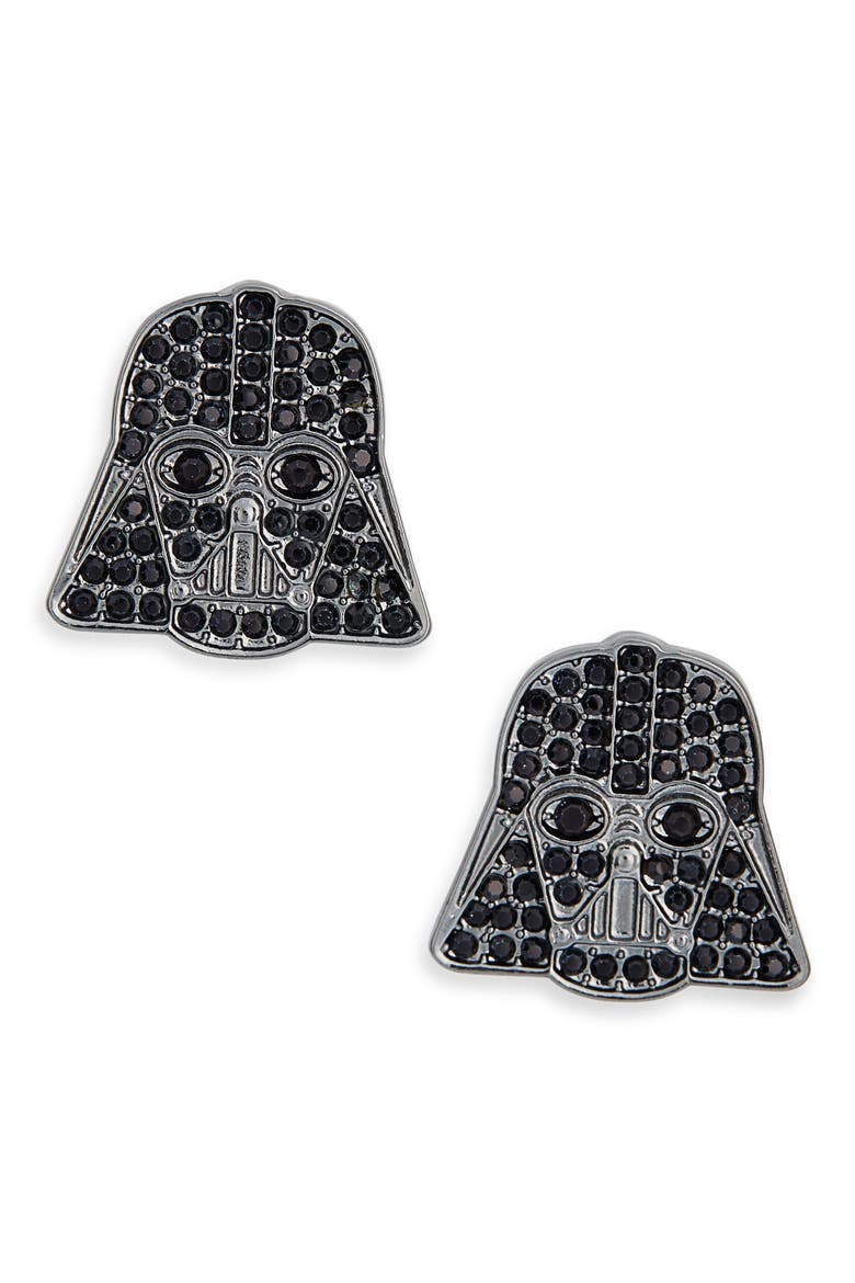 Disney® Darth Vader Stud Earrings, Alternate, color, BLACK