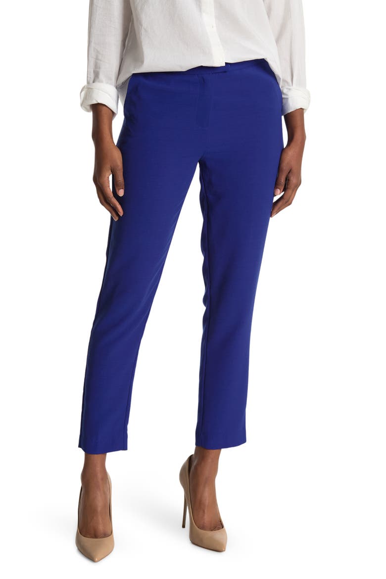 Straight Leg Trouser Pants, Main, color, BLU