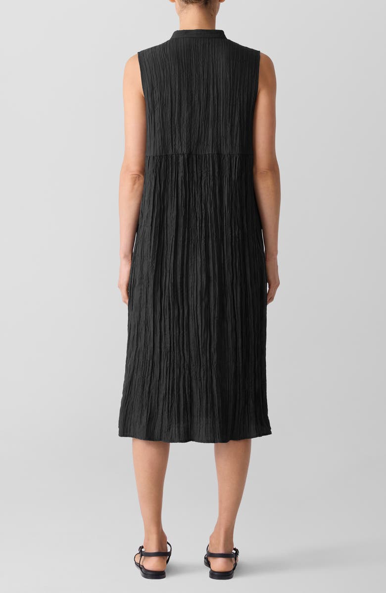 Eileen Fisher Pleated Sleeveless Silk Shirtdress, Alternate, color,
