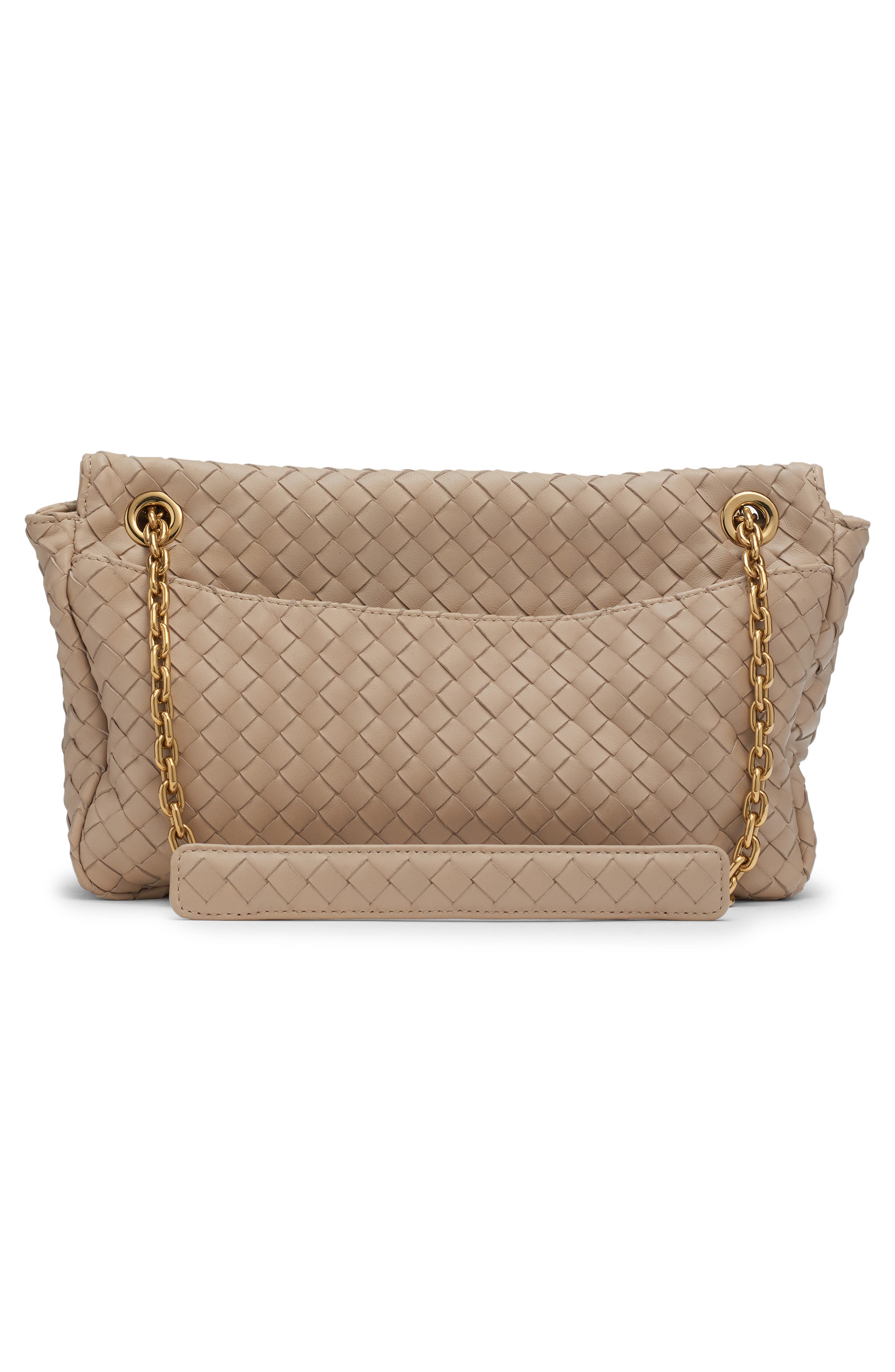 Madison Intrecciato Shoulder Bag, Alternate, color, 9614 ECRU-MUSE BRASS