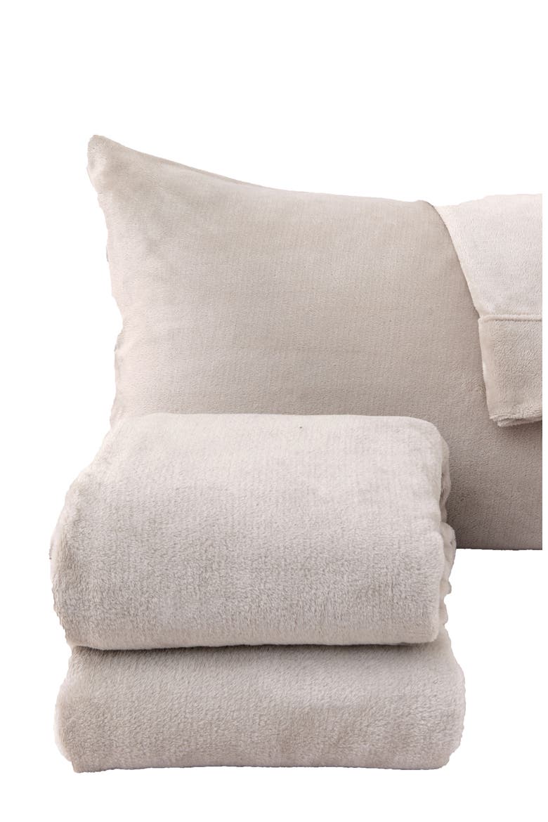Solid Plush Velour Sheet Set, Alternate, color, STONE GREY