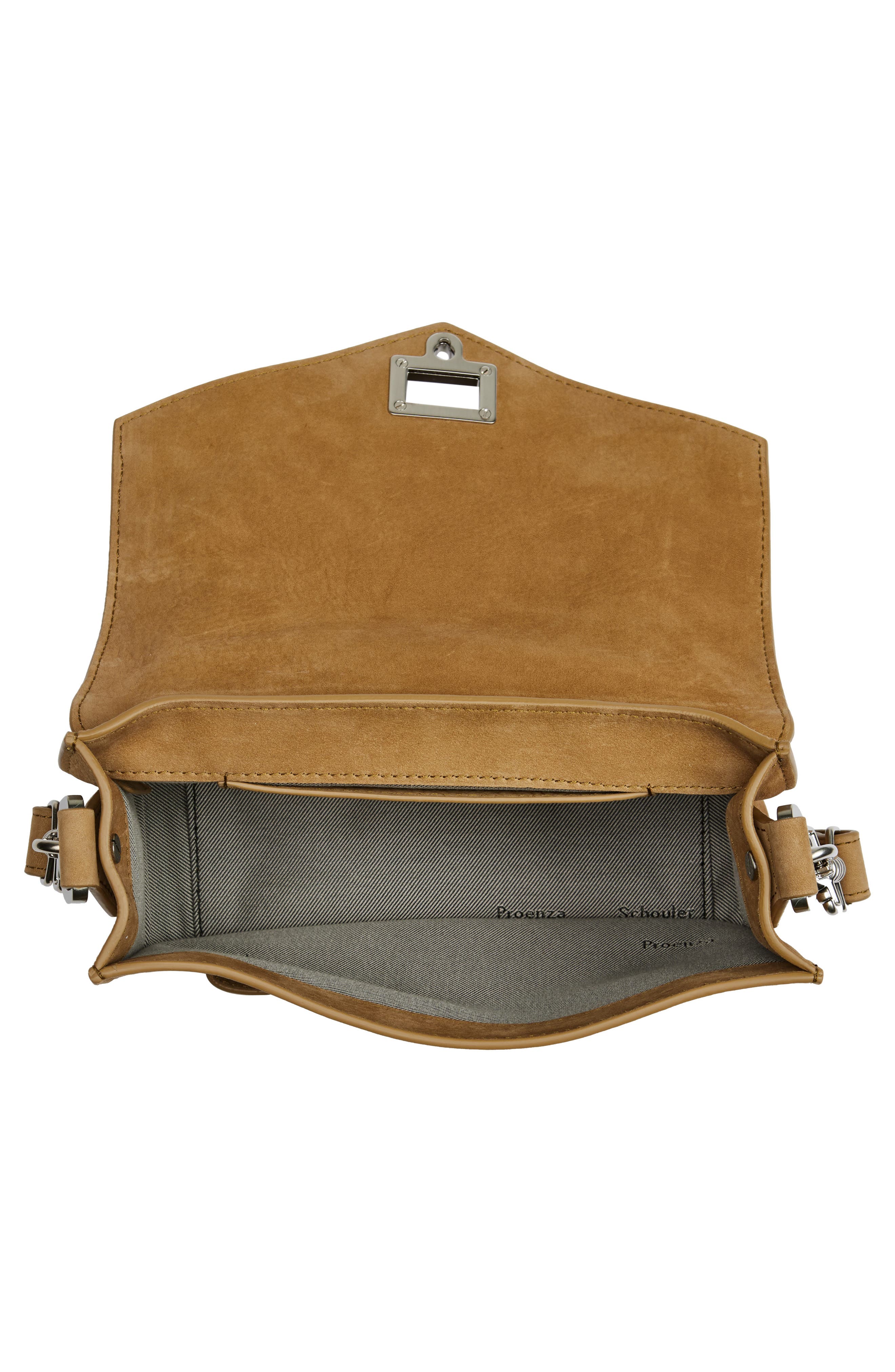 Proenza Schouler Mini PS1 Suede Crossbody Bag, Alternate, color, Tobacco
