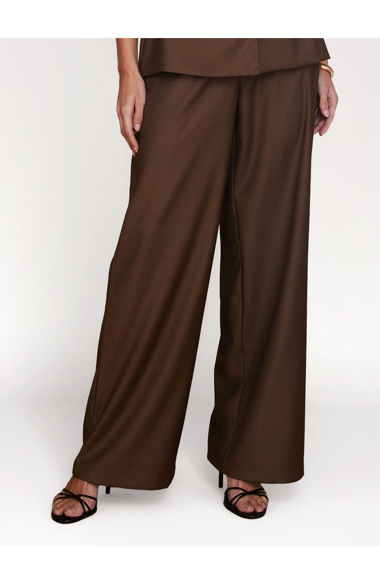 Six Stories Meredith Tailored Wide Leg Pants, Main, color, Chocolate