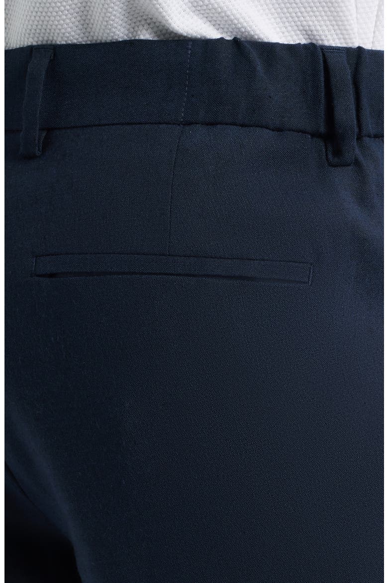Linen Blend Flat Front Pants, Alternate, color, NAVY SAPPHIRE - BLACK