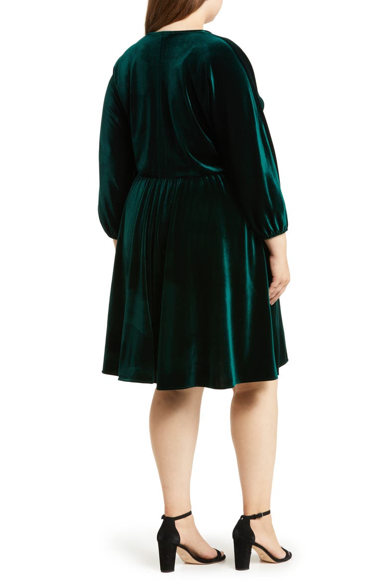V-Neck Dolman Dress, Alternate, color, HUNTER