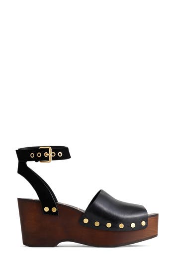 Madewell The Anouk Platform Clog Sandal In Black