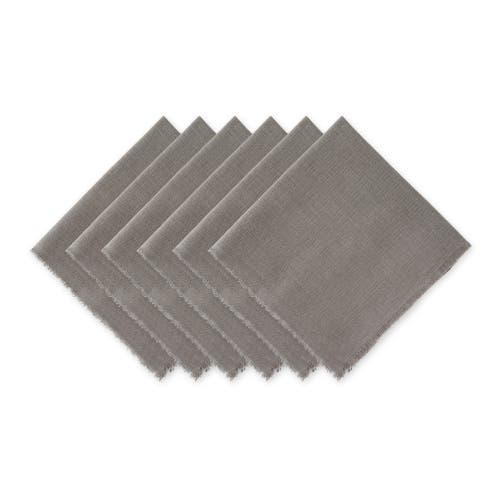 Dii Gray Solid Heavyweight Fringed Napkin Set/6 In Animal Print