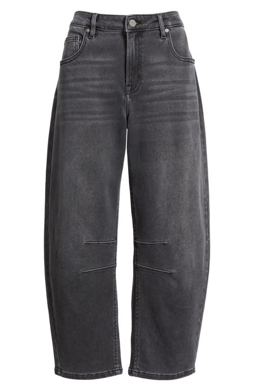 Hidden Jeans Crop Barrel Jeans In Gray