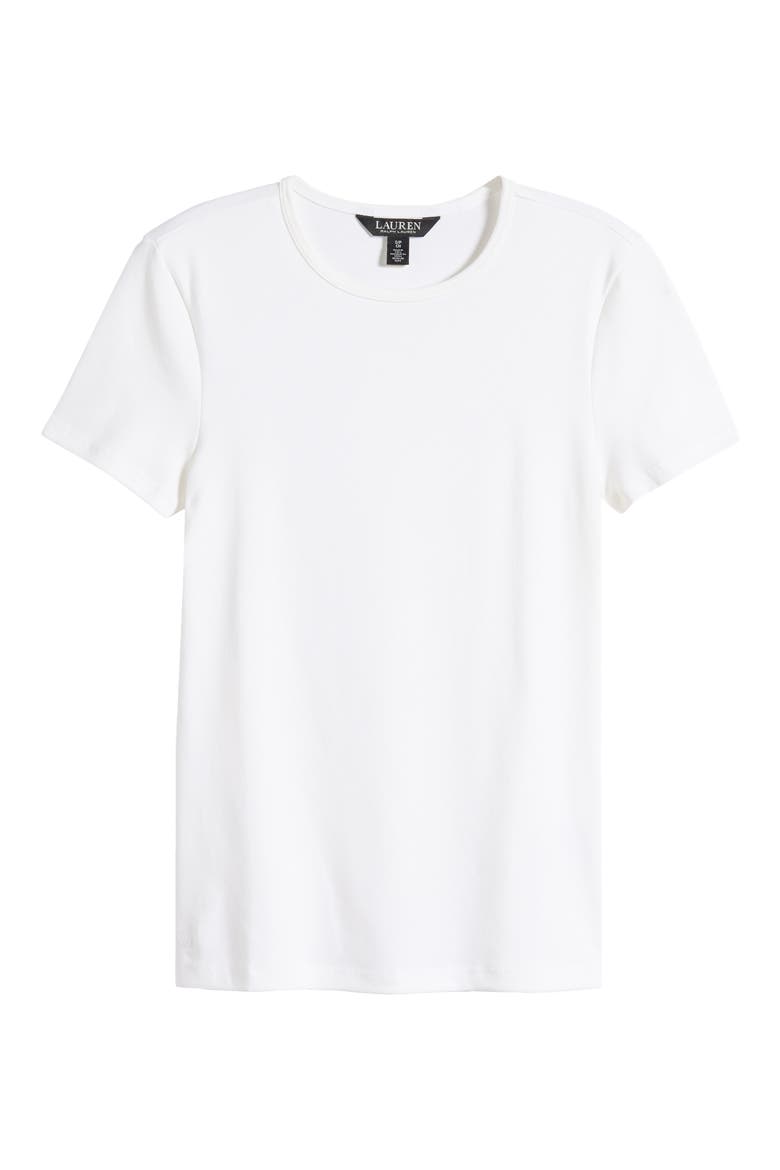 Cotton Blend T-Shirt, Alternate, color, WHITE