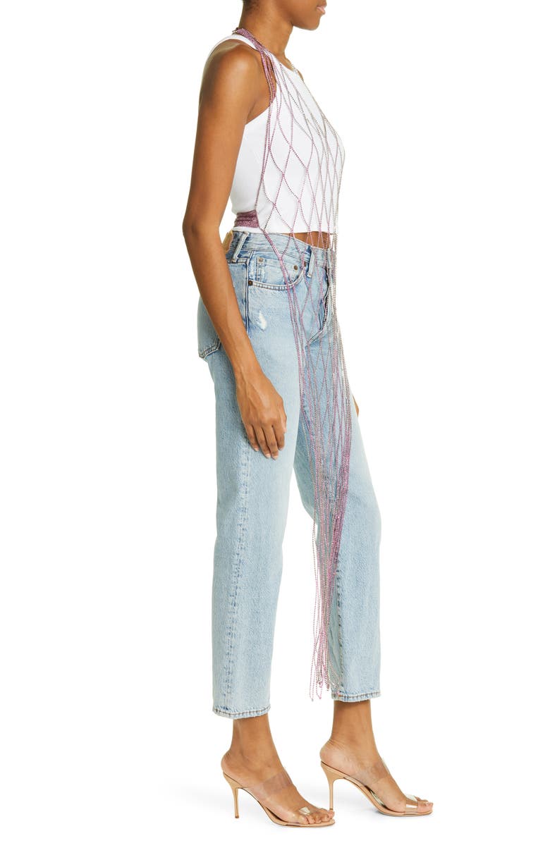 Benedetta Bruzziches Bellatrix Halter Neck Jeweled Chain Net Dress Overlay, Alternate, color, 