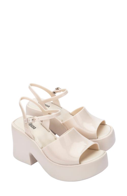 Melissa Lina Ankle Strap Platform Sandal In Light Beige