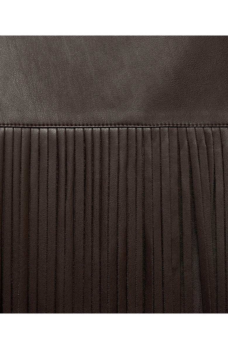 MANGO Fringe High Waist Faux Leather Skirt, Alternate, color, 