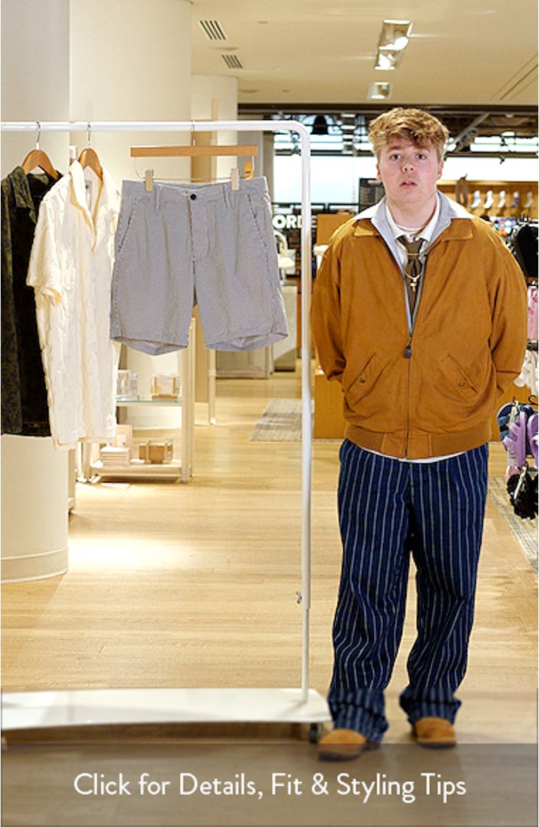 Cipher Slim Fit Stripe Seersucker Chino Shorts, sales video thumbnail