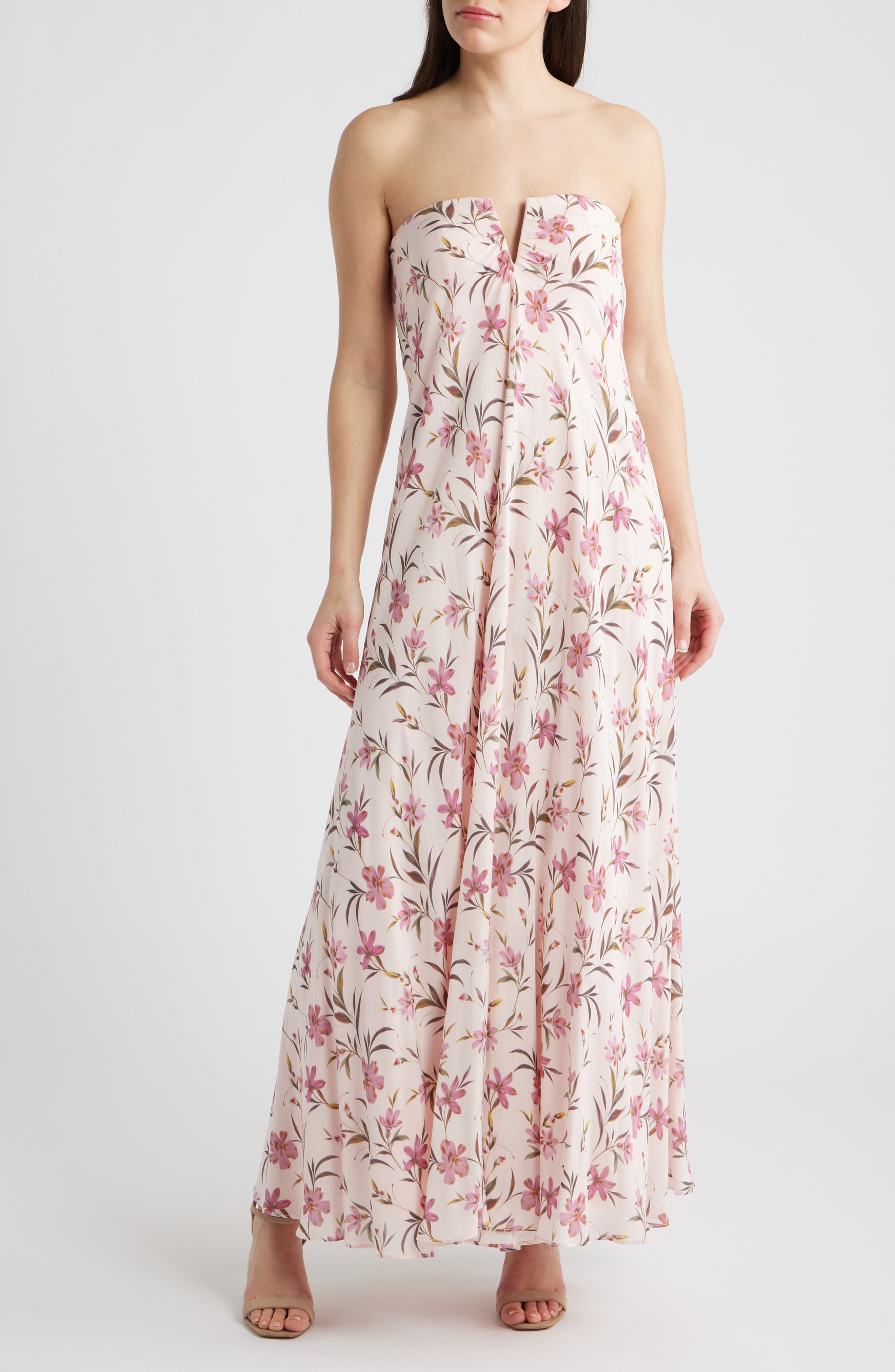 The Emerson Floral Strapless Maxi Dress