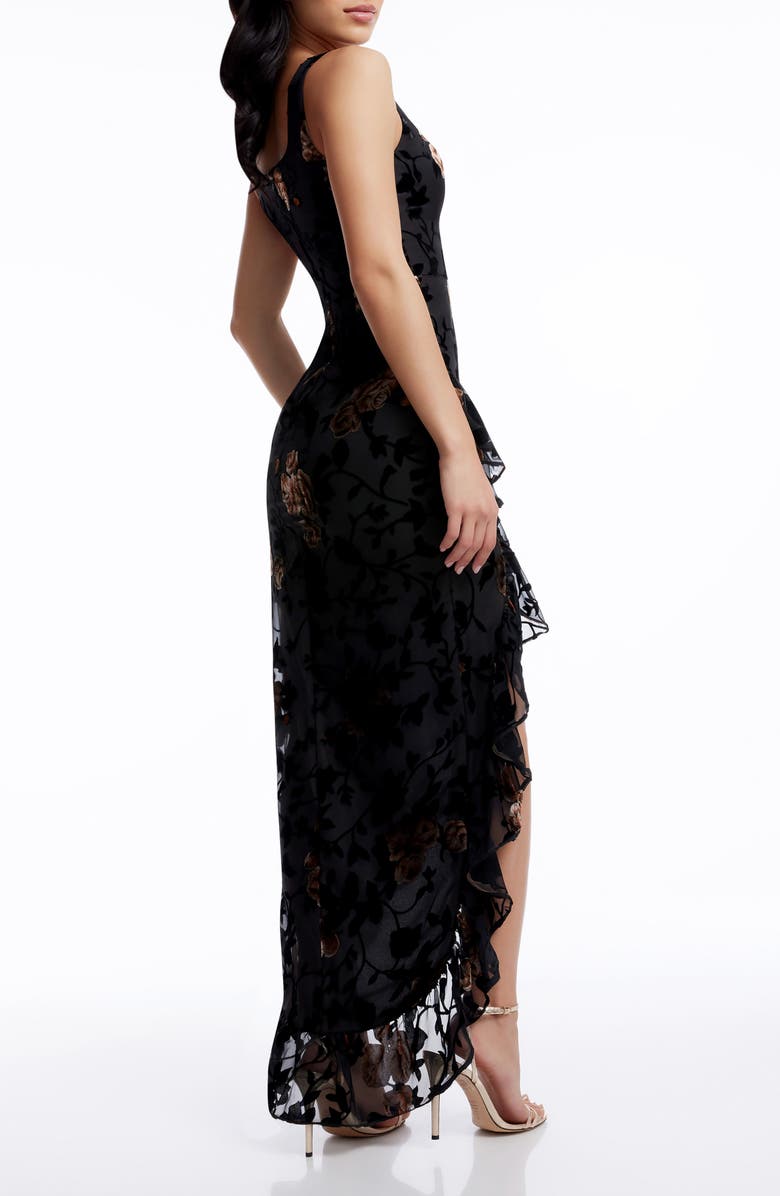 Dress the Population Charlene Mixed Floral Velvet Burnout Gown, Alternate, color, 