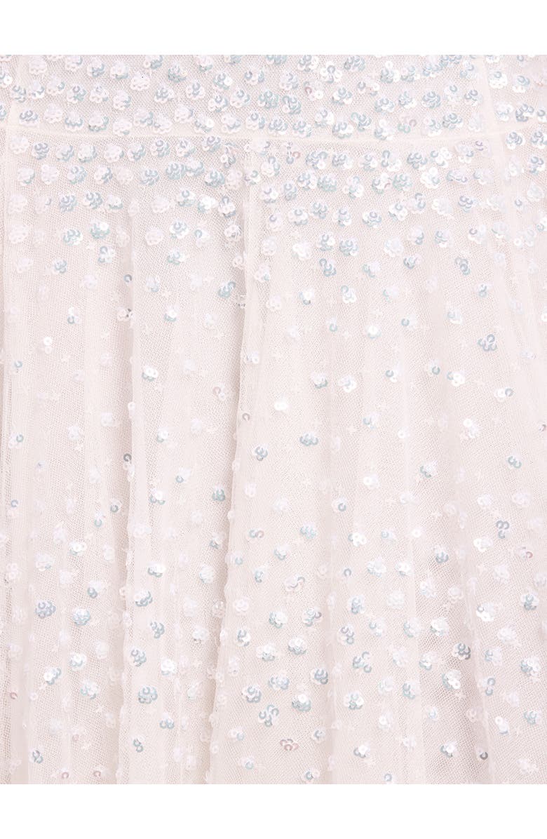 Needle & Thread Sunrise Sequin V-neck Ankle Gown, Alternate, color, Swan White