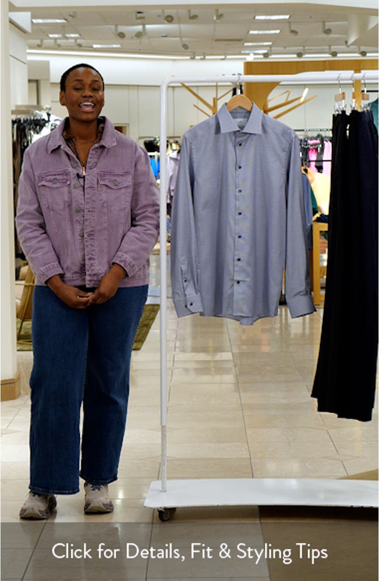 Contemporary Fit Textured Twill Button-Up Shirt, sales video thumbnail