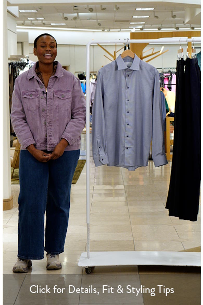 Contemporary Fit Textured Twill Button-Up Shirt video