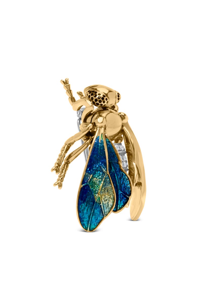Haus of Brilliance 18K Yellow Gold 1/2 Cttw Diamond and Bumblebee Brooch Pin, Alternate, color, Yellow