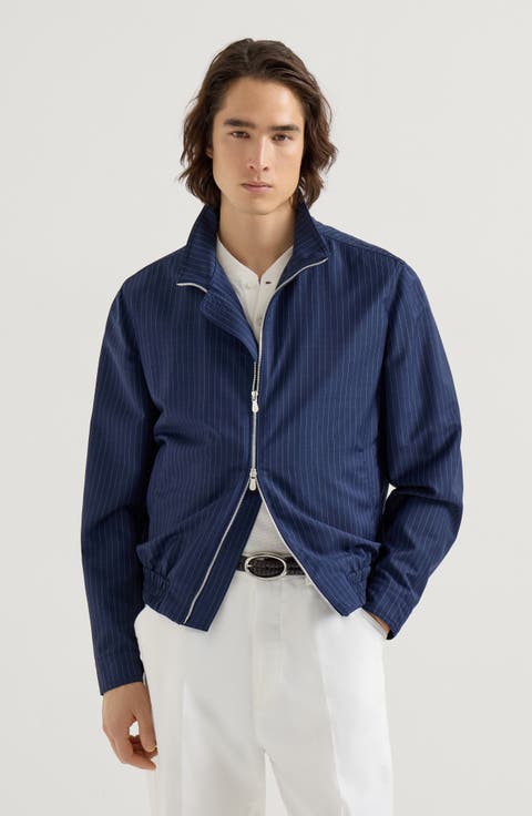 Pinstripe fresco outerwear jacket