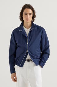 Brunello Cucinelli Pinstripe fresco outerwear jacket
